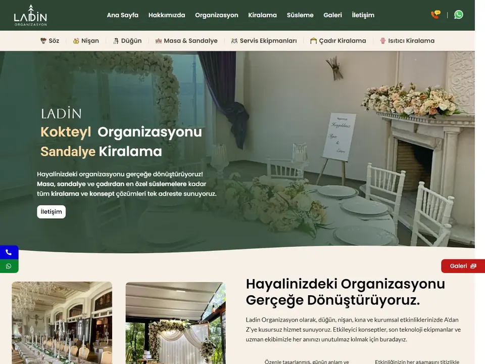 Ladin Organizasyon web sitesi ana sayfası