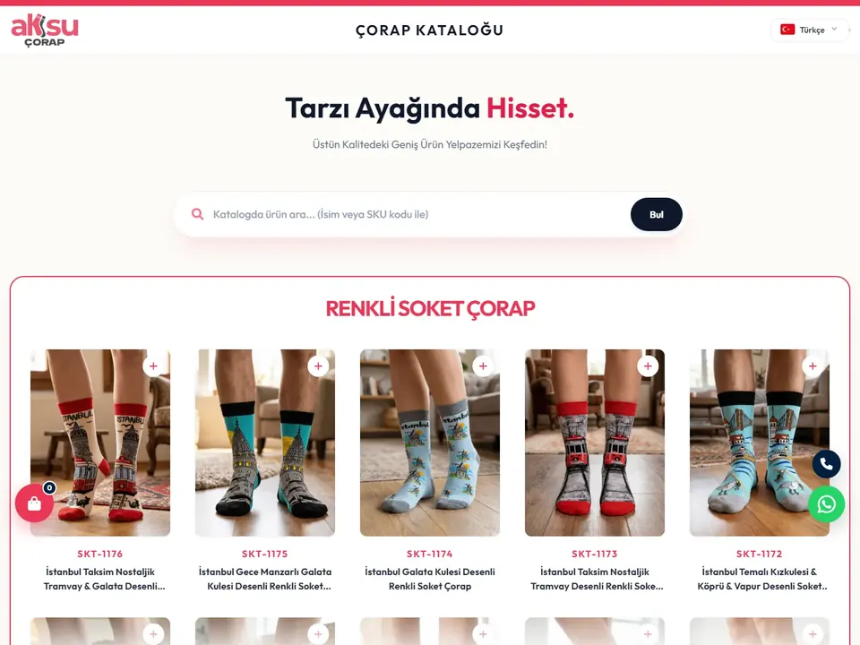 Aksu Çorap dijital katalog yazılımı